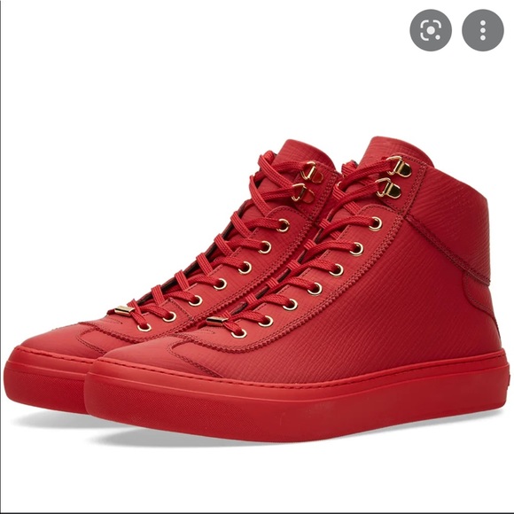 Jimmy Choo Other - Jimmy Choo Red Argyle Hightop Sneakers Size 44